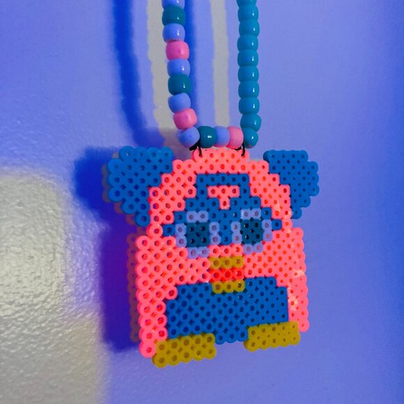 Furby Rave Kandi Perler Necklace - Picture 3 of 7
